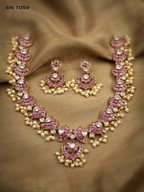 Fan Motif Kundan Necklace Set