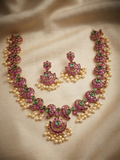 Fan Motif Kundan Necklace Set