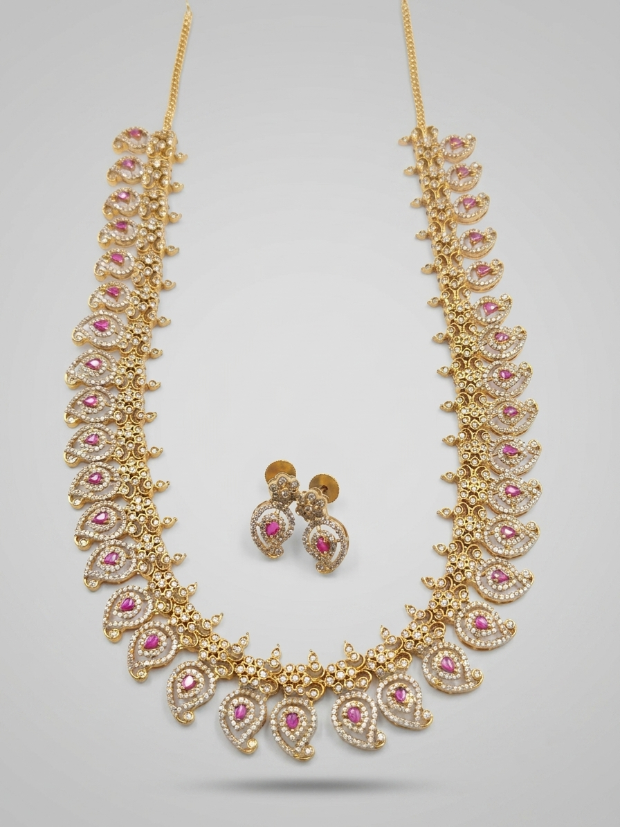 Mango Paisley  Long Necklace Set