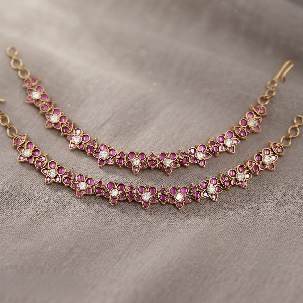 Floral Kundan Kaan Chain
