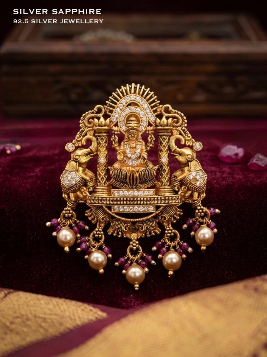Gaja Lakshmi Temple Heritage Pendant