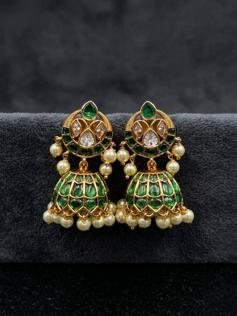 Kundan Jhumka Earrings
