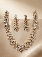 Leaf Vine Design Studded Necklace Set