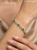 CZ Emerald Halo Station Bracelet