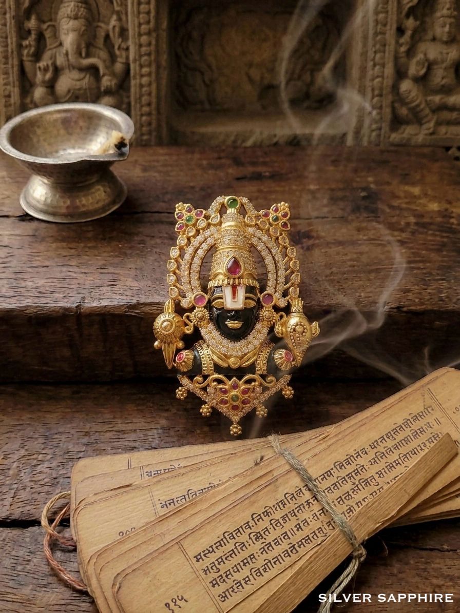Lord Balaji CZ Temple Pendant