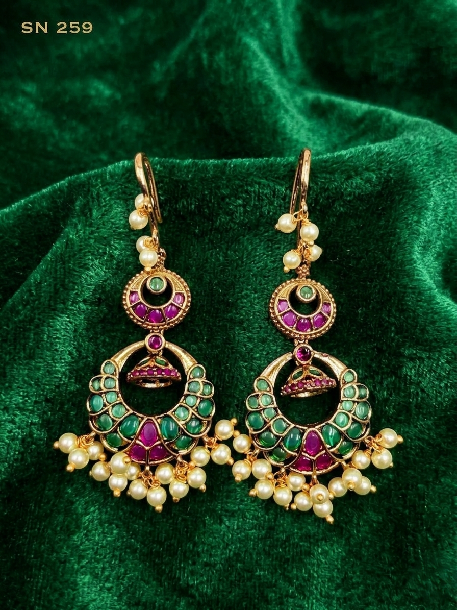 Double-tier chandbali Earrings