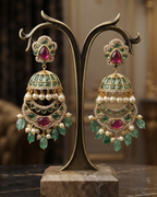 Layered Jhumka Chandbali Earrings