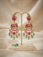 Layered Jhumka Chandbali Earrings
