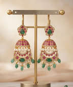 Layered Jhumka Chandbali Earrings