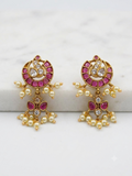 Ruby & Emerald Chandbali studs