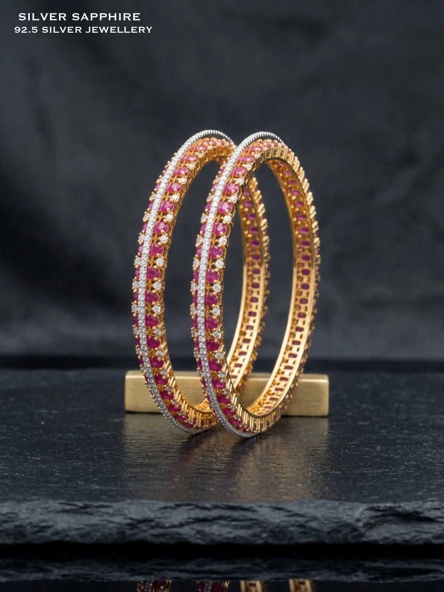 Ruby Eternity Bangle Set