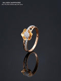 Two-Tone Rose Gold Floral Halo Ring