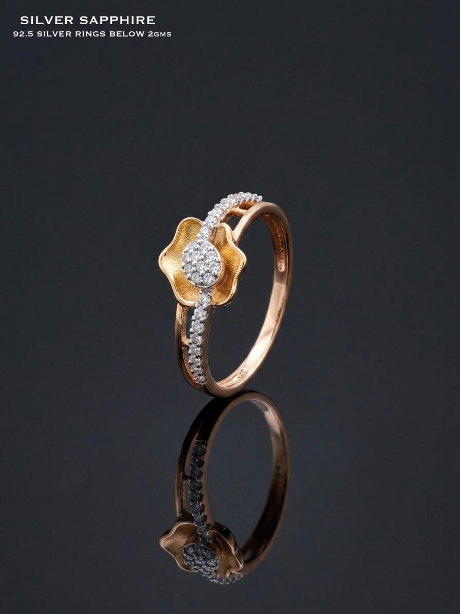 Two-Tone Rose Gold Floral Halo Ring