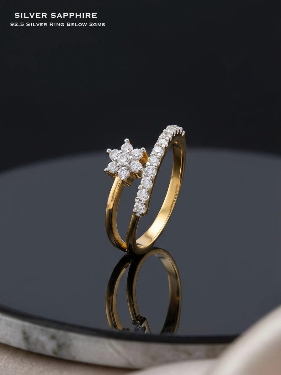 Two-Tone Floral Bypass Ring