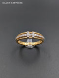 Two-Tone Geometric Band Ring