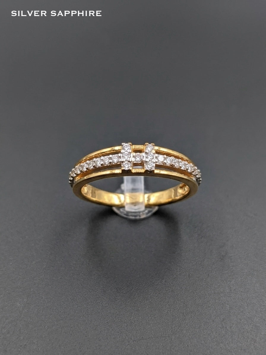 Two-Tone Geometric Band Ring