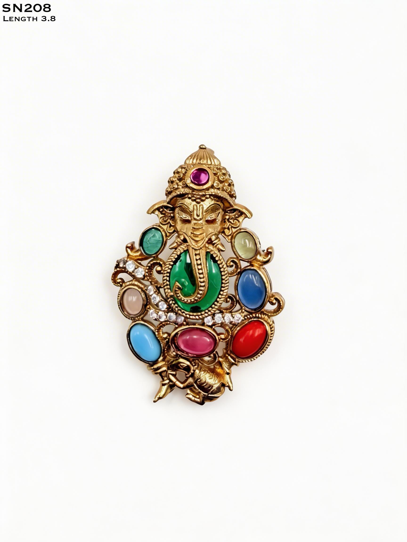 Navratna Ganesha Pendant