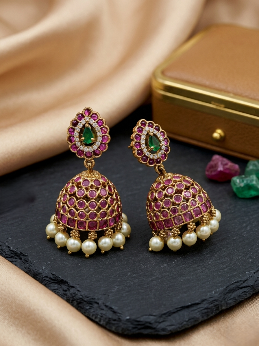 Kundan Dome Jhumka