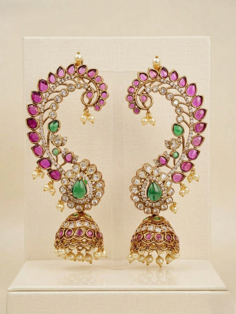 Ear Cuff Jhumka Earrings