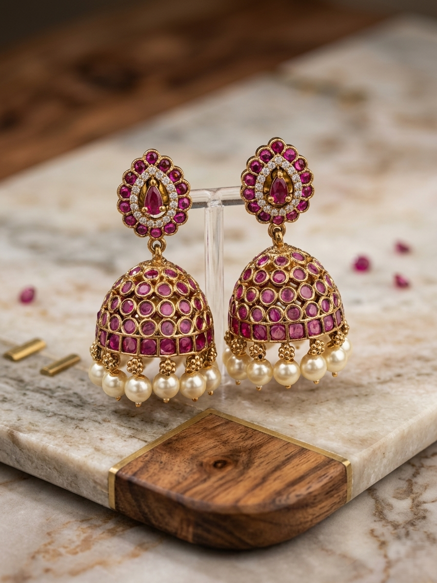 Kundan Dome Jhumka