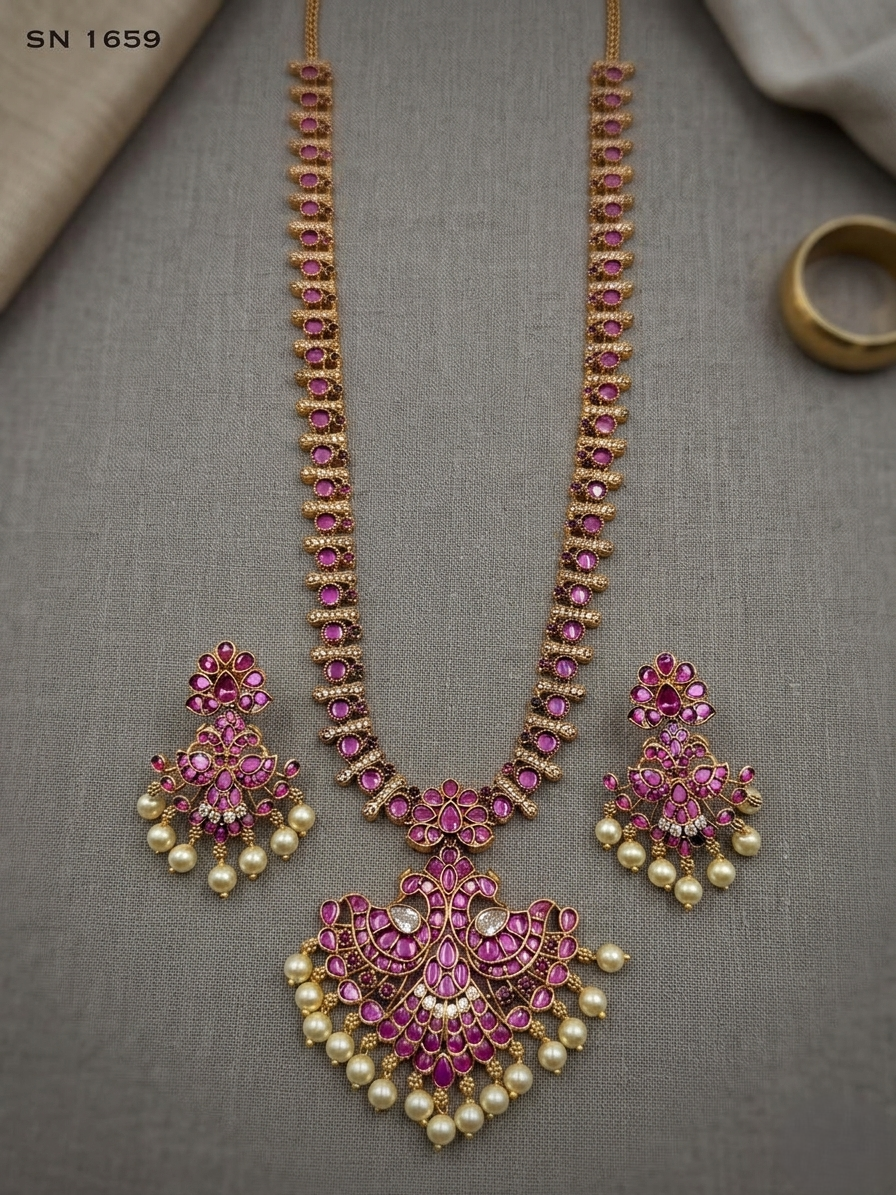 Peacock  Long Necklace Set