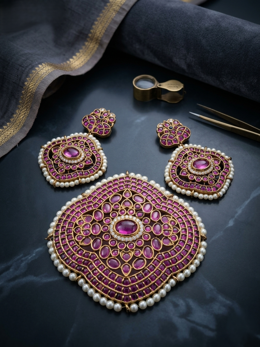 Mughal Medallion Pendant Set