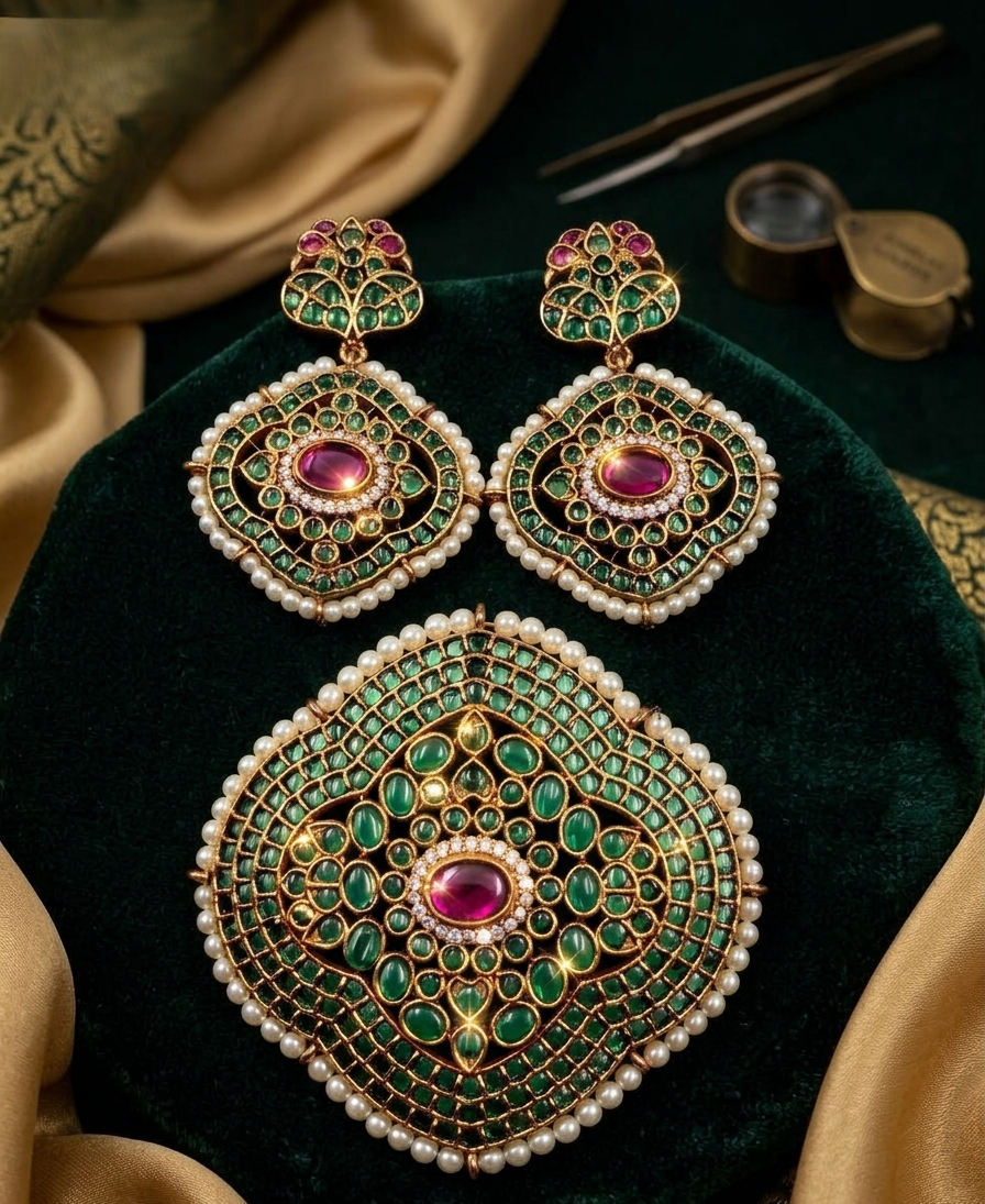 Mughal Medallion Pendant Set