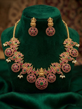 Lakshmi Peacock Temple Necklace Set