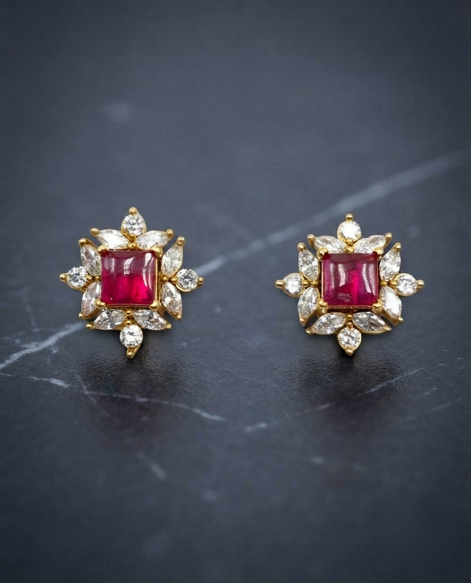 Square Stone Studded