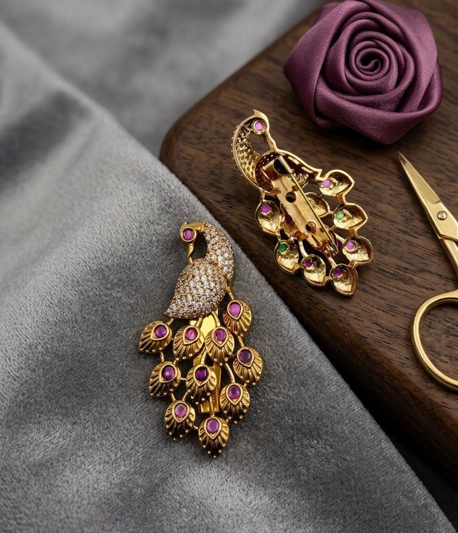 Peacock Saree Pin