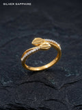 Two-Tone Twin Leaf Ring
