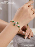 CZ Marquis & Emerald Floral Bracelet