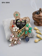 Krishna Face Pendant with Multicolor Beads