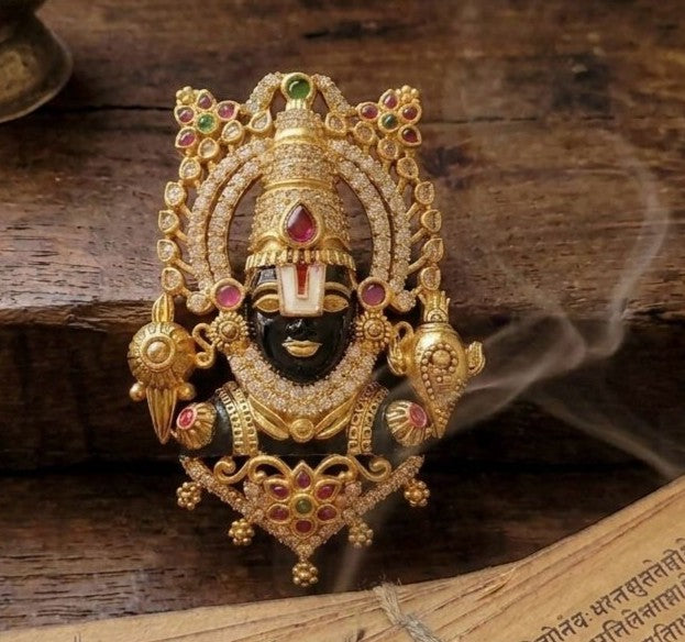Lord Balaji CZ Temple Pendant