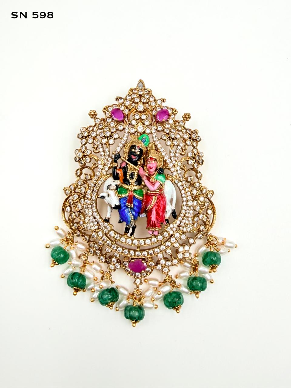 Divine Radha Krishna Temple Pendant