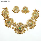 Peacock Spiral Kundan necklace Set