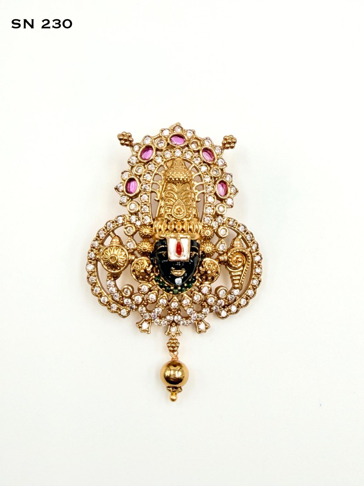 Antique Gold Lakshmi Balaji Temple Pendant