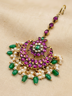 Chandbali Maang Tikka with Bead Drops