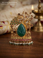 Antique Lord Krishna & Peacock Heritage Pendant