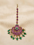 Chandbali Maang Tikka with Bead Drops