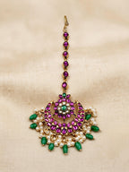 Chandbali Maang Tikka with Bead Drops