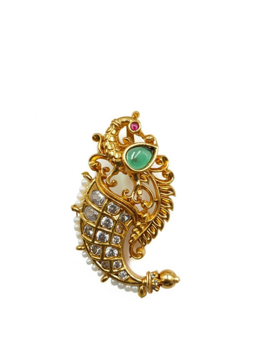 Antique Peacock Saree Pin