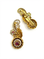 Antique Gold Floral Saree Pin
