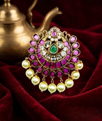 Ruby Kundan Chandbali Choti