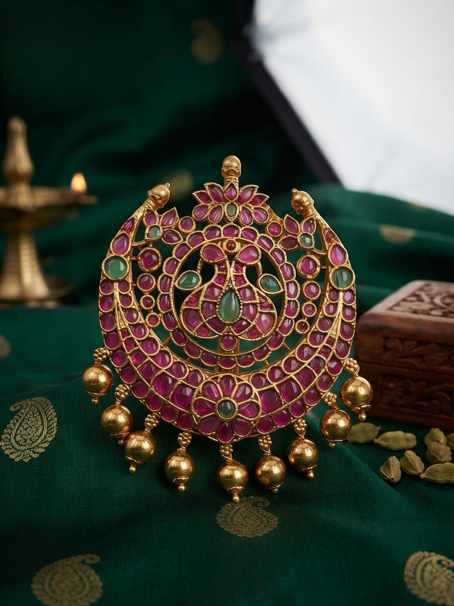 Chandbali Crescent Bridal Choti
