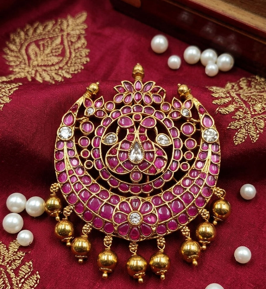 Chandbali Crescent Bridal Choti