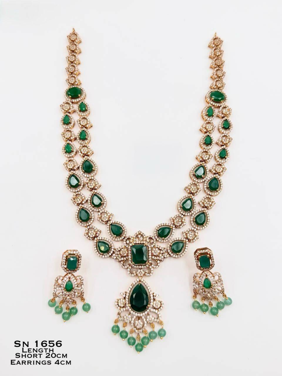 Emerald Green Stone  Necklace Set