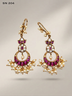 Antique Chandbali Pearl Cluster Earrings
