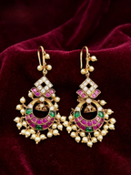 Chandbali hook drop earrings