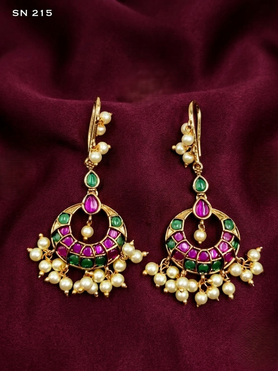 Kemp  chandbali hook earrings